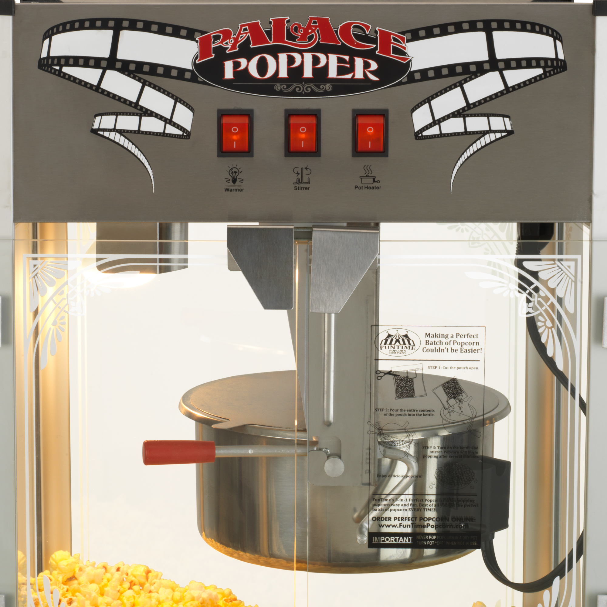 Great Northern Popcorn 6-Cup Capacity Vintage-Style Air Popper Countertop Popcorn Machine - Red