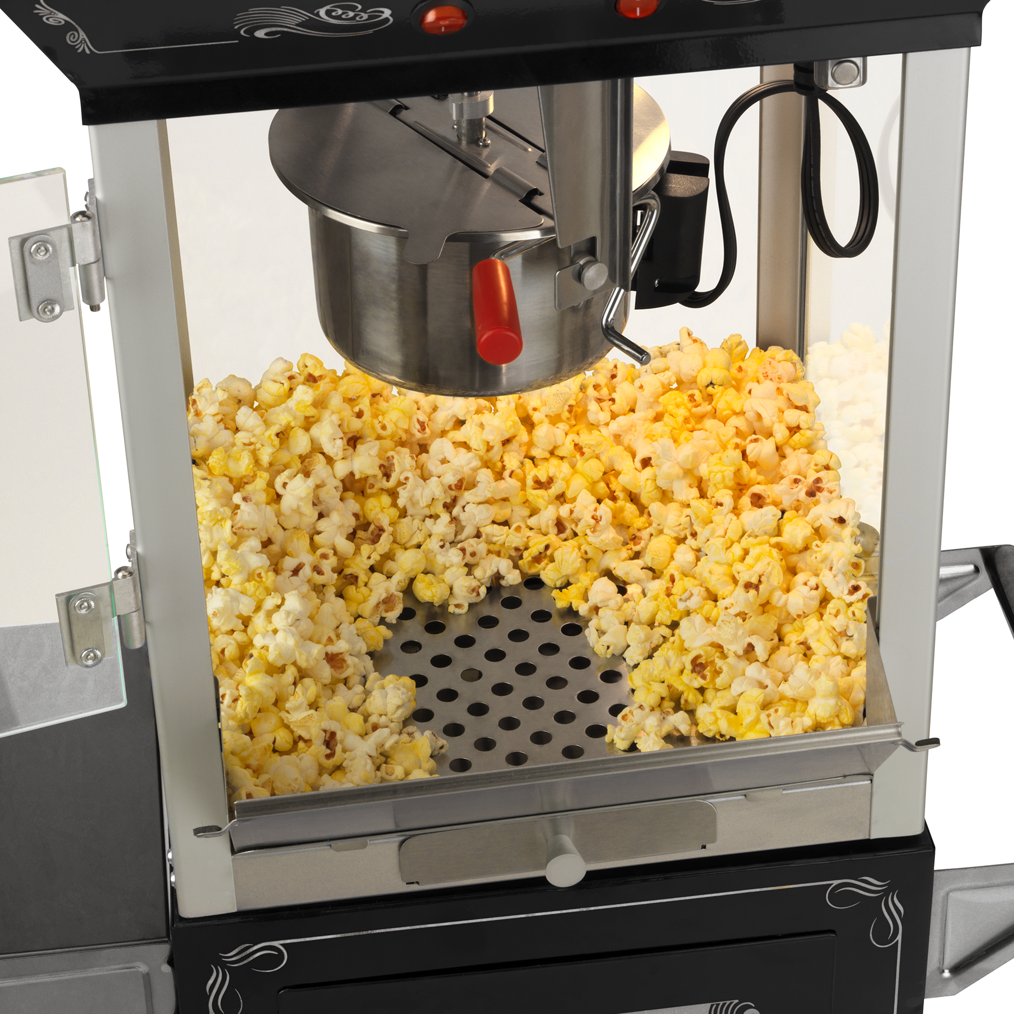 Automatic Popcorn Maker, Retro Popcorn Machine with Detachable Top Cover  and Automatic Stirring, Pop Corn Makers for Family Party(US)